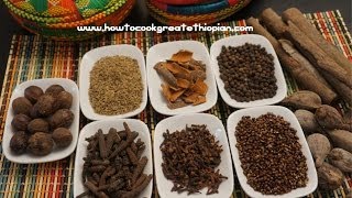 Ethiopian Food  Mekelesha Wot Kimem Recipe Amharic English Finishing Spice  Injera [upl. by Arikat]