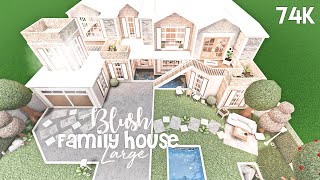 Blush Large Family House  Bloxburg Build [upl. by Hamrnand]