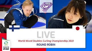 Finland v Japan  Round robin  World Mixed Doubles Curling Championship 2021 [upl. by Arim]