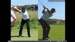 Jon Rahm golf swing  Long Iron faceon amp downtheline July 2017 [upl. by Chaille]