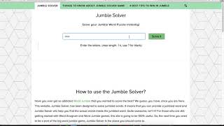 Jumble Solver  Solve your Jumble Word Puzzle instantly [upl. by Valtin]