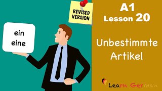 A1  Lesson 20  Indefinite Articles in German  Unbestimmte Artikel  Learn German [upl. by Sihtnyc362]