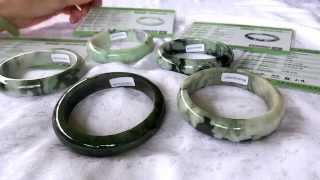 Jade Bangle Bracelets quotGenuinequot Certificates of Gemology Testing [upl. by Redleh]