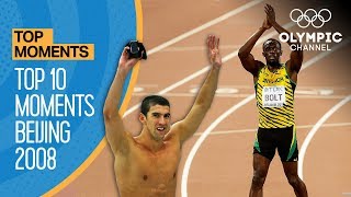 Top 10 Olympic Moments Beijing 2008  Top Moments [upl. by Stanhope]