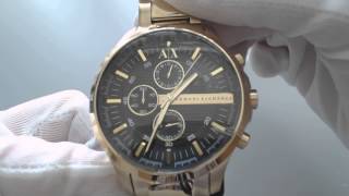 Mens Gold Armani Exchange Chronograph Watch AX2137 [upl. by Anrym785]