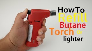 How To Refill Butane Torch Lighter Simple Easy [upl. by Thgirw]