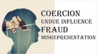 Coercion Undue Influence Fraud Misrepresentation  Indian Contract Act 1872  Law Guru [upl. by Niko]