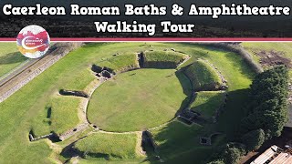 CAERLEON ROMAN BATHS amp AMPHITHEATRE WALES  Walking Tour  Pinned on Places [upl. by Innavoig]