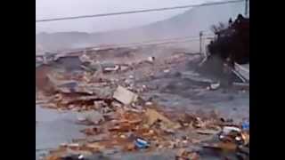 2011 Japan Tsunami ascending the river in Kesennuma extended [upl. by Rudich885]