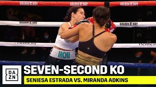 WOW Seniesa Estrada KOs Miranda Adkins In SEVEN Seconds [upl. by Ahseinat]