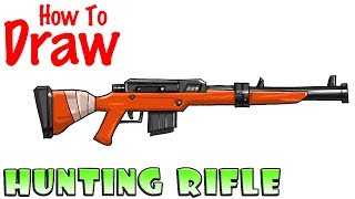 How to Draw Hunting Rifle  Fortnite [upl. by Ocirrej]