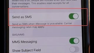 iPhone 11 Pro How to Enable  Disable Send as SMS in Messages [upl. by Sibby]