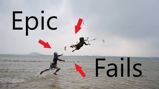 Epic fails  Kitesurfing  kitecam [upl. by Bert]