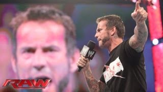 CM Punk challenges Brock Lesnar to a match at SummerSlam Raw July 22 2013 [upl. by Thatch]