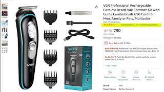 VGR V055 Professional Rechargeable Cordless Beard Hair Trimmer Unboxing amp Review [upl. by Messing]