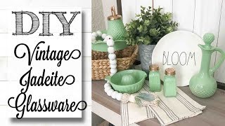 DIY Vintage Jadeite Glassware  SPRING DECOR [upl. by Neila]