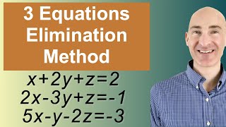 Solving Systems of 3 Equations Elimination [upl. by Eidson950]