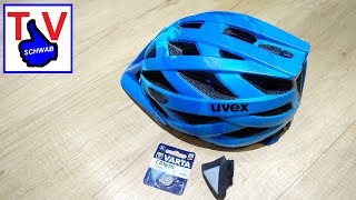 Uvex led light battery replacement tutorial Batterie wechseln Batteriewechsel Anleitung Helm helmet [upl. by Fronia65]