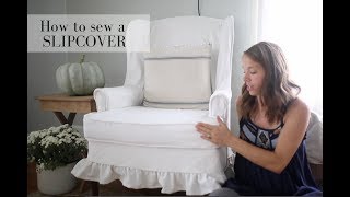 How to Slipcover a Wingback Chair [upl. by Eimarrej284]