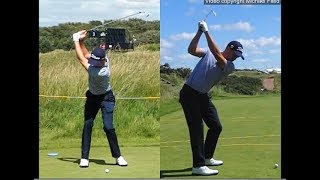 Justin Thomas golf swing  Long Iron faceon amp downtheline July 2017 [upl. by Andrews852]