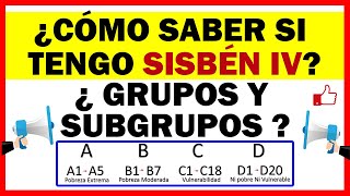 ¿Cómo Saber si ya tengo Sisbén IV ¿Grupos y Subgrupos [upl. by Oicram]