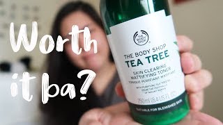 The Body Shop Tea Tree Mattifying Toner  WORTH IT BA Skincare Review [upl. by Ekle]