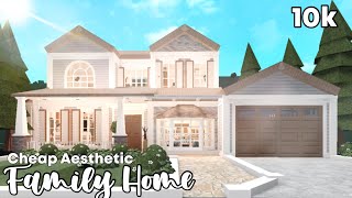 Roblox  Bloxburg 10k Cheap Aesthetic Family Mansion FULL BUILD [upl. by Carmelia]