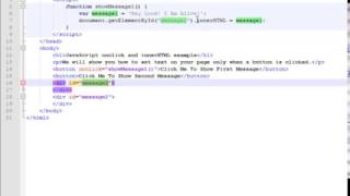 JavaScript onclick and innerHTML Tutorial [upl. by Baryram604]