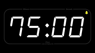 75 MINUTE  TIMER amp ALARM  1080p  COUNTDOWN [upl. by Luise]